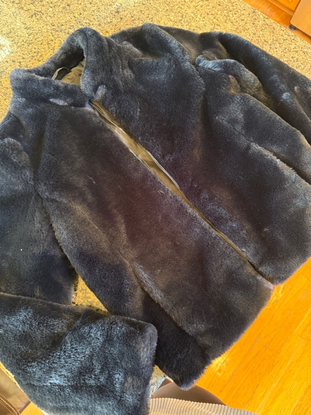 Banana Republic Faux Fur Zip Jacket - black